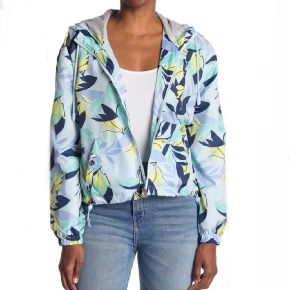 🌺💙 Hurley Jersey Lined Hooded Windbreaker Jacket Blue/Yellow M‎ 💙🌺